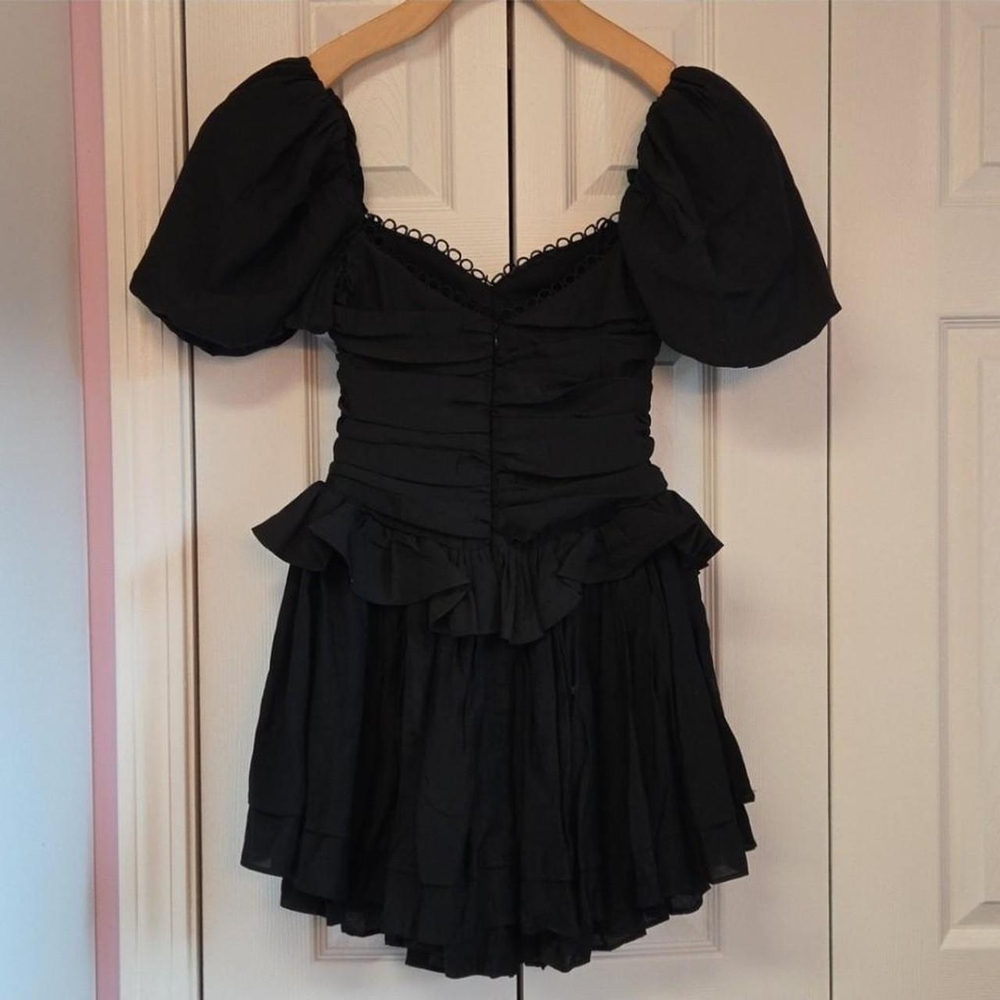 Romantic Goth Coquette A-line Ruffle Mini Dress-- Asian Size XS - Picture 3 of 8